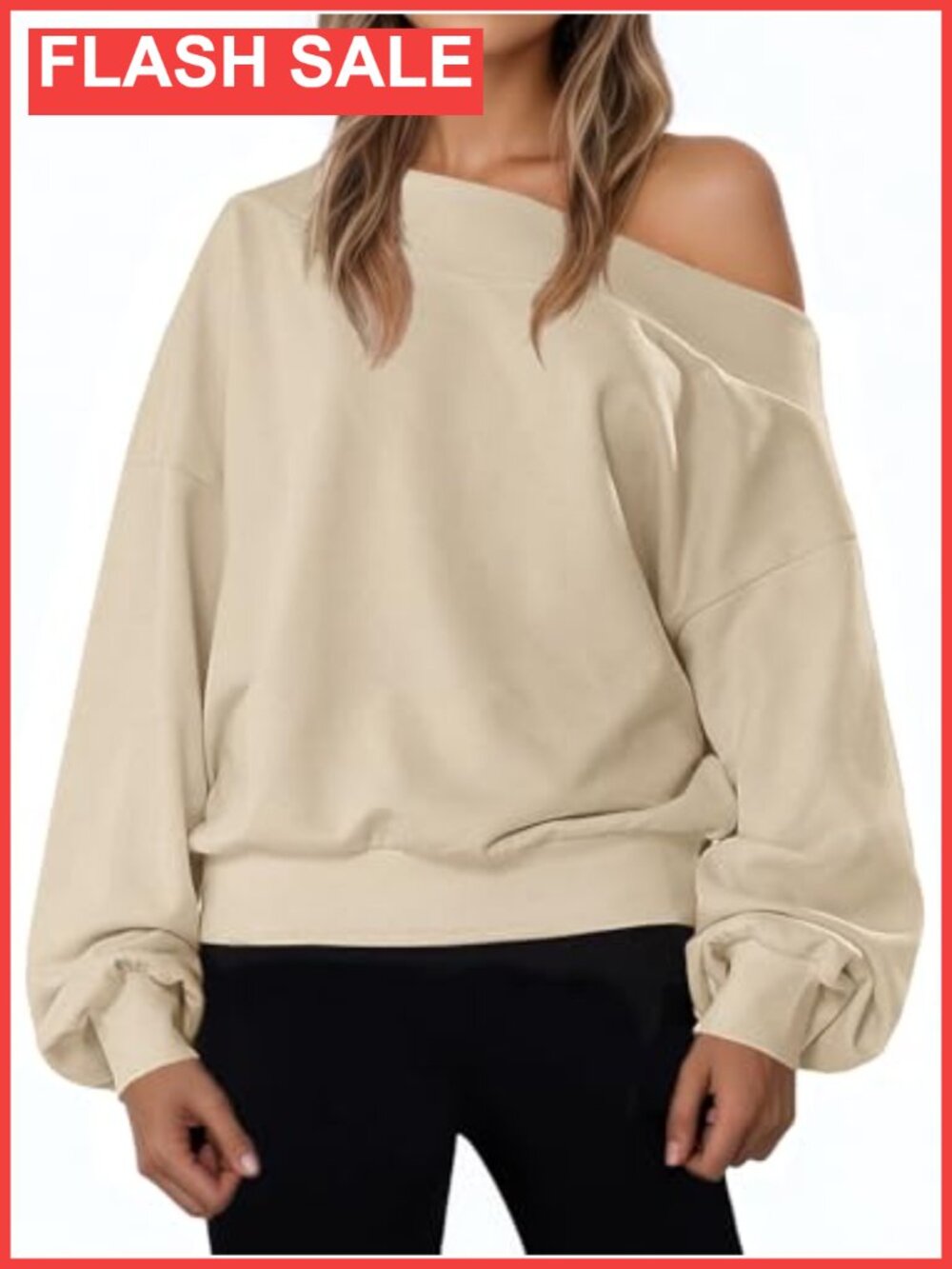 Women's Off Shoulder Sweatshirt Casual Long Sleeve Loose Fit Fall Pullover Top